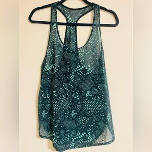 Lululemon Athletica Sheer Racerback Tank Top - Blue and Green